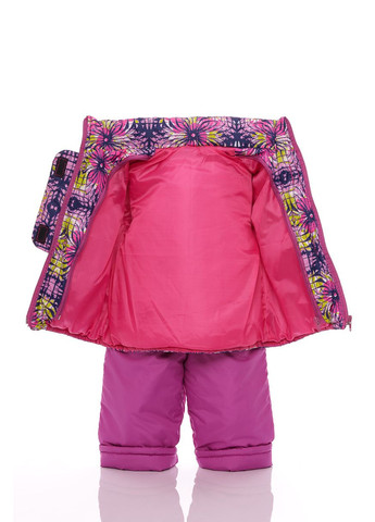 Розовый зимний комбинезон на синтепоне для девочки с принтом абстракции ноль подстежка розовый 86 см (27632) BABYKROHA