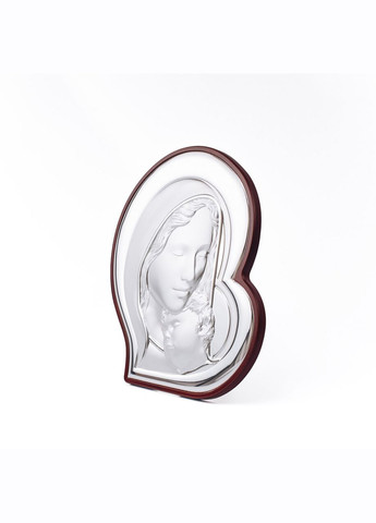 Серебряная Икона в форме сердца "Богородица с Младенцем" в итальянском иконографическом стиле 13х15см Prince Silvero (276972696)