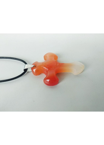 Кулон "Крест" из камня сердолик на шнурке Aga (370792095)