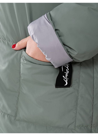 Мятная демисезонная куртка женская двухсторонняя Style Point