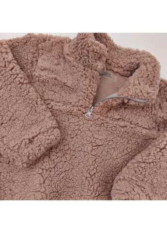 Бежевий зимній дитячий теплий костюм тедді (толстовка + штани) брючний No Brand