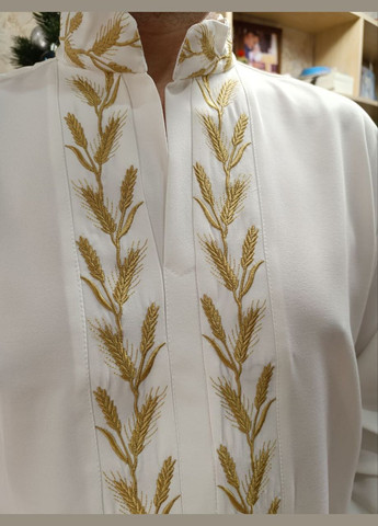 Біла чоловіча вишиванка колоски біла ESQ (315782622)