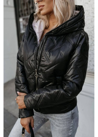 Черная демисезонная женская демисезонная куртка No Brand