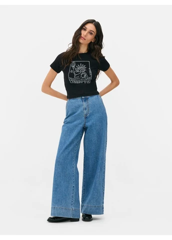 Топ лето,черный с принтом, Primark (394987281)