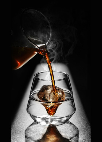 Склянка для кави з подвійним дном 130 мл 3BOMBER DW Series А-подібна Чорна (G6572YB-OS) MHW-3BOMBER (337127889)