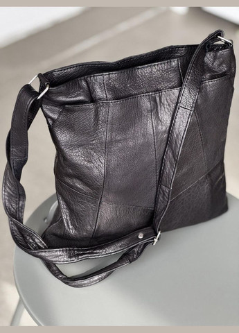 Сумка-шопер женская черная натуральная кожа 111025 No Brand (340234928)