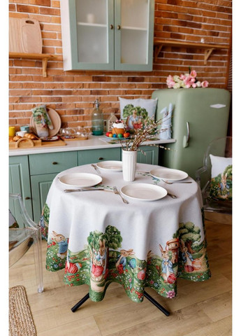 Кругла гобеленова скатертина Галявина D180см для святкового столу Великдень декор для дому ProDobro (369365457)