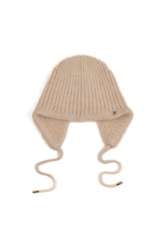 Шапка чепчик с завязками женская ангора бежевая СИЛИЯ LuckyLOOK 620-858 (322792256)