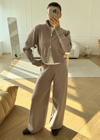 Базовий повсякденний костюм двійка: кофта з повійною блискавкою + штани палаццо Tik-Tak (322677846)