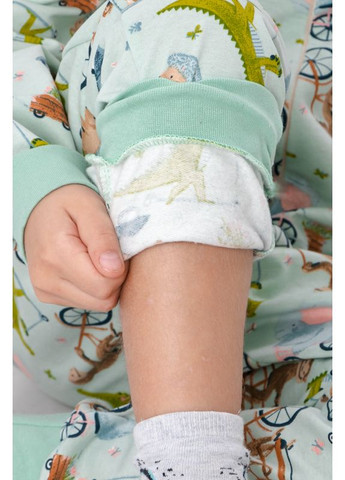 Мятная комбинезон-спальник для мальчика утепленный на молнии (p-11885) Носи своє