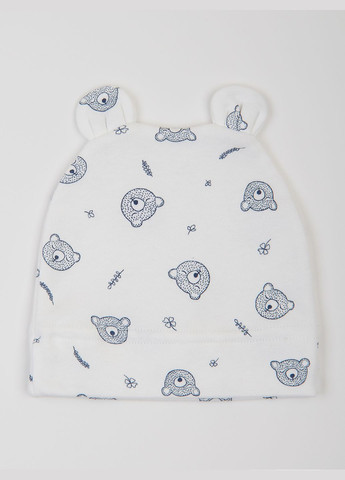 Белый демисезонный комплект для малышей утеплённый мишки: кофточка на запах, штанишки и шапочка KRAKO