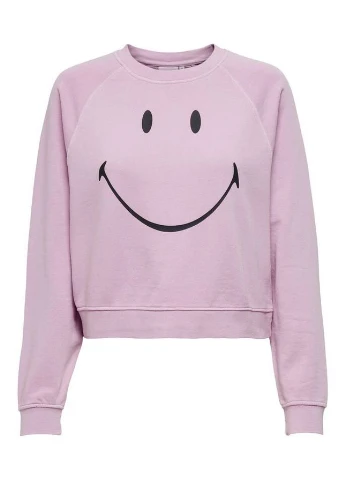 Толстовка ONLSMILEY LIFE /S SWT 15232823 Orchid Bloom-SMILEY L Бузковий 15232823ORCHIDBLOOM-SMILE Only (386086445)