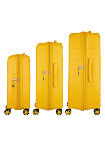 Набір валіз, Aero, поліпропілен, (L+M+S), TSA, 4 колеса, EXP, янтарно-жовтий 2E (365070182)