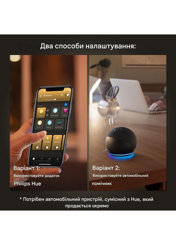 Hue Smart LED 9 Вт E27 800 лм, регульована тепла світлодіодна лампа,Bluetooth + Zigbee,сумісна з Alexa Philips (372154191)