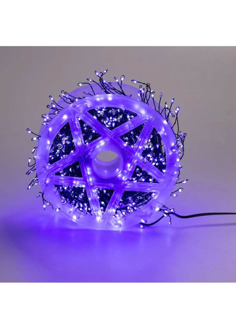 Гирлянда роса мишура 30 метров хвойная лапа 640 led светодиодов зеленый провод синяя D1750BL (A-033188) Garlando (358933648)