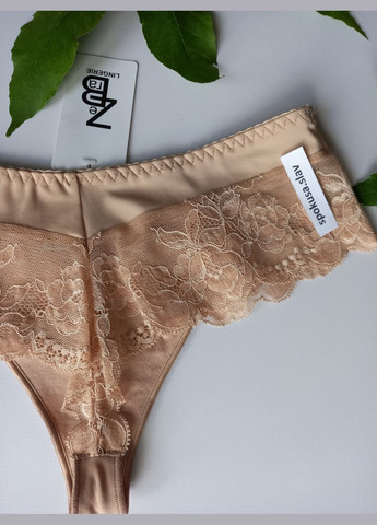 Жіночі трусики бежеві з мереживом 715500 розмір Zebra (368788000)