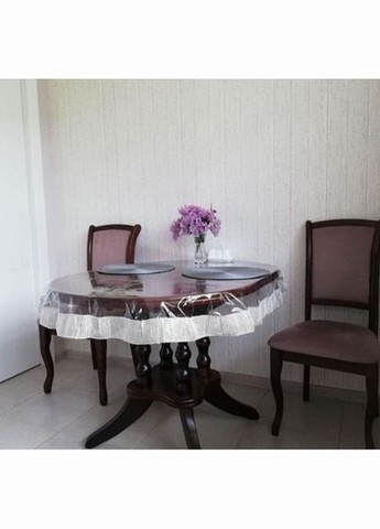 Силіконова Кругла Скатертина СALIPSO зі Стразовою Срібною стрічкою 150 см Calipso (315145032)