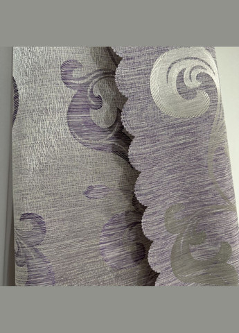 Комплект штор жаккардових з вензельним візерунком — 2 шт. (1.5×2.7 м) бузкового кольору No Brand (331145696)