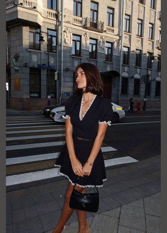 Черное праздничный, коктейльное, откровенный, повседневный, кэжуал, джинсовое, вечернее платье женское No Brand однотонное