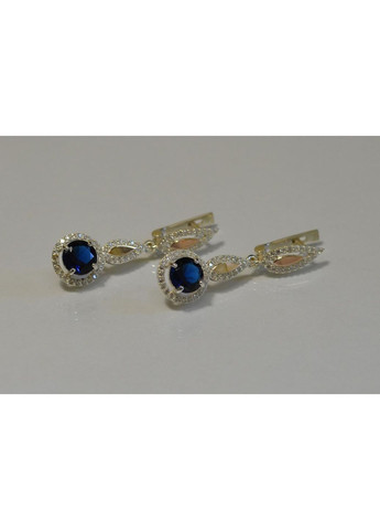 Срібні сережки з золотими пластинками Silver Style (367112659)