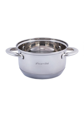 Каструля з кришкою 1.7 л з нержавіючої сталі і порожнистими ручками KM-5771 Kamille (371898338)