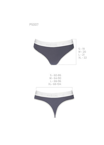 Комбинированный демисезонный спортивные трусики-стринги ps007 panties s, dark grey Passion