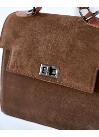 Женская сумка с внутренним карманом на молнии со вставкой натуральной замши карамельного цвета «Габриэль» WeLassie (364963463)