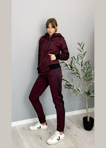 Спортивний костюм унісекс з капюшоном adidas бордовий No Brand (353848843)