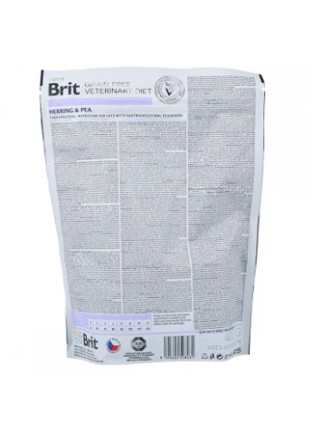 Корм сухий Brit Grain Free VetDiet Cat Gastrointestinal для котів з порушеним травленням з оселедцем лососем яйцем та горохо Brit VetDiets (386997807)