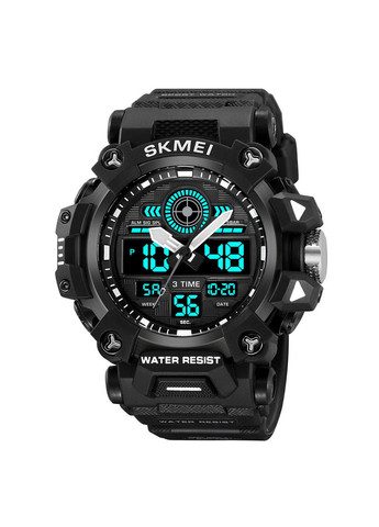 Часы черные спортивные для мужчин с будильником и хронографом водонепроницаемые 50 м ProDobro (367266124)