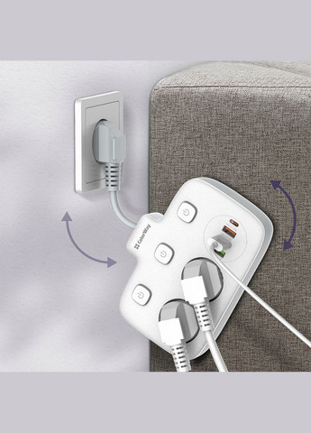 Сетевой фильтр СolorWay 2 розетки/3USB/1xTYPE-C White 2M (CW-CHE24PDW) Colorway (339082899)