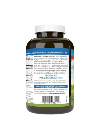 Натуральная добавка Lecithin 1200 mg, 100 капсул Carlson Labs (402932564)