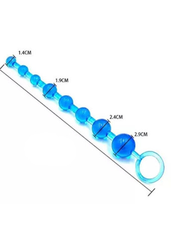 Анальная цепочка голубого цвета на 10 шариков We Love (284278214)