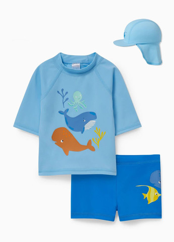 Костюм для плавання (шорти, футболка, кепка) C&A (290250440)