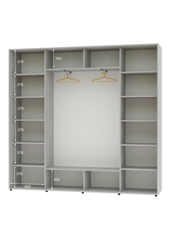 Шкаф-купе трехдверный 220*45*240 Серый Зеркало с пескоструйным рисунком ШК-05 Алекса (360478239)