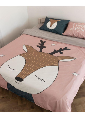 Постельное белье с резинкой Оленя, вельвет Двуспальный размер, наволочки 50/70 No Brand (363192730)