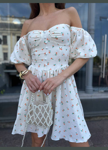 Оранжевое кэжуал платье N.Family однотонное