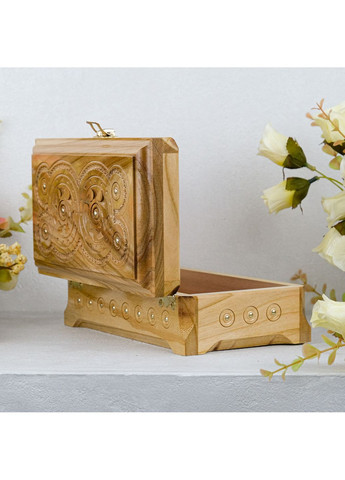 Шкатулка Дерев'яна різблена черешня 19*11 см (СДАР 021Ч) Гранд Презент (367182904)