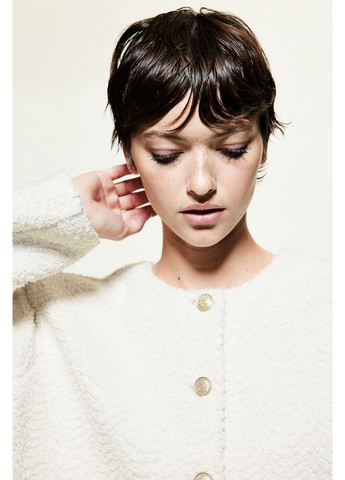 Біла демісезонна куртка тедді H&M