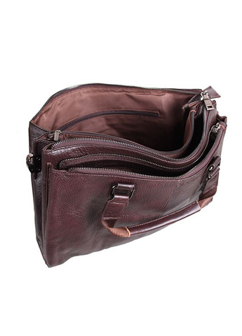 Мужская кожаная сумка А4-989 коричневая No Brand (370848438)