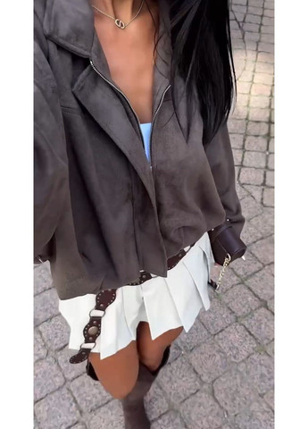 Женский укороченный бомбер свободного кроя MonCher на молнии (359380601)