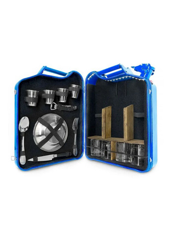 Каністра бар 20л із посудом «Hyundai» Синій другові на День Народження Handmade 211-001-027 (366666020)