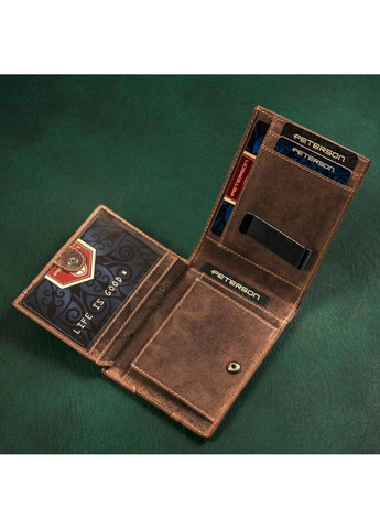 Затискач для грошей чоловічий шкіряний PTN N78 2-1-1 Peterson (284723200)