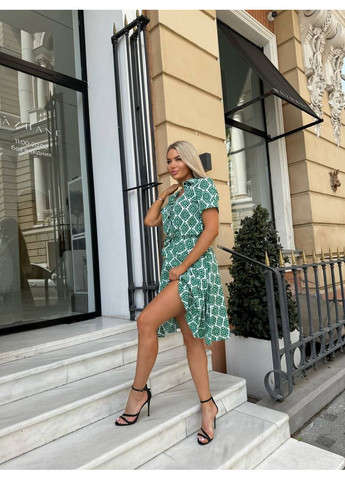 Зелена сукня шовковий софт,талія на резинці,пояс в комплекті Україна