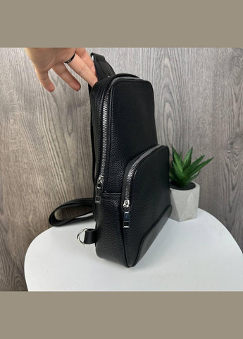 Якісна чоловіча сумка бананка нагрудна, сумка-бананка слінг чорна No Brand (334729883)