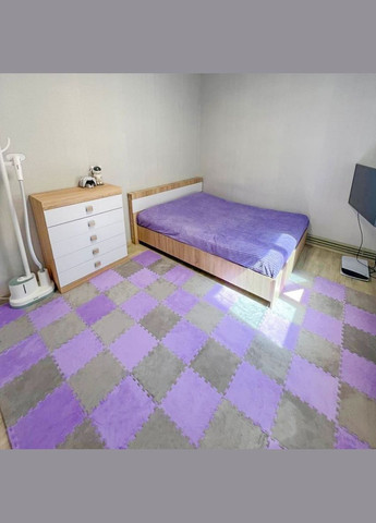 Підлога-пазл плюшевий 30х30х1см Світло-сірий (D) SW-00002080 Sticker Wall (359476940)