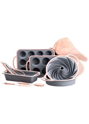 Силіконовий набір форм для випічки з антипригарним покриттям з кухонним приладдям та прихваткою 11 шт HP34542 No Brand (369966639)