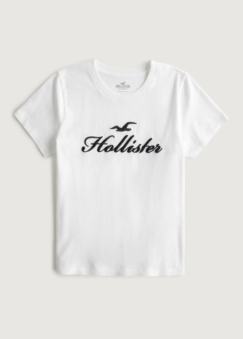 Белая летняя футболка hc9818w Hollister