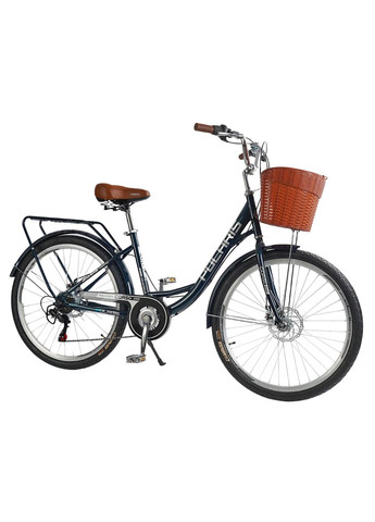 Велосипед міський 26" Polaris PS-128, сталева рама 16.5", Shimano 7 швидкостей. Dark blue (168068) Corso (340910596)