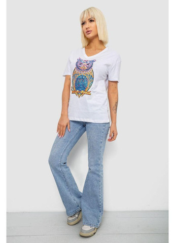 Футболка жіноча з принтом, колір білий, 244R2804 Ager - (382943539)
